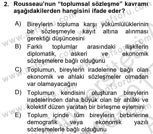Sosyolojide Araştırma Yöntem ve Teknikleri Dersi Ara Sınavı Deneme Sınav Soruları 2. Soru