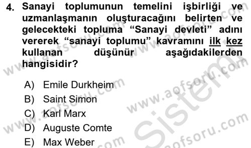 Sosyolojide Araştırma Yöntem ve Teknikleri Dersi Ara Sınavı Deneme Sınav Soruları 4. Soru