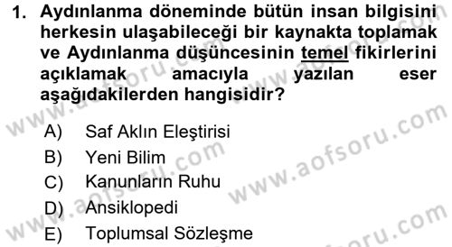 Sosyolojide Araştırma Yöntem ve Teknikleri Dersi Ara Sınavı Deneme Sınav Soruları 1. Soru