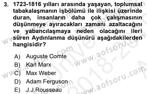 Sosyolojide Araştırma Yöntem ve Teknikleri Dersi 2018 - 2019 Yılı (Vize) Ara Sınav Soruları 3. Soru