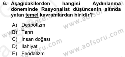 Sosyolojide Araştırma Yöntem ve Teknikleri Dersi 2018 - 2019 Yılı (Vize) Ara Sınav Soruları 6. Soru
