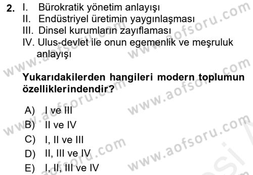 Sosyolojide Araştırma Yöntem ve Teknikleri Dersi 2018 - 2019 Yılı (Final) Dönem Sonu Sınav Soruları 2. Soru