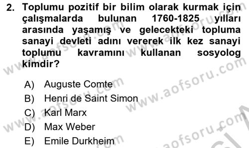 Sosyolojide Araştırma Yöntem ve Teknikleri Dersi 2018 - 2019 Yılı Yaz Okulu Sınav Soruları 2. Soru