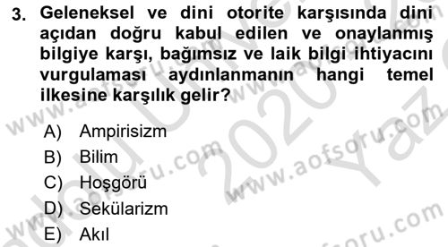 Sosyolojide Araştırma Yöntem ve Teknikleri Dersi 2020 - 2021 Yılı Yaz Okulu Sınav Soruları 3. Soru