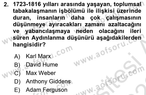 Sosyolojide Araştırma Yöntem ve Teknikleri Dersi 2021 - 2022 Yılı (Vize) Ara Sınav Soruları 2. Soru