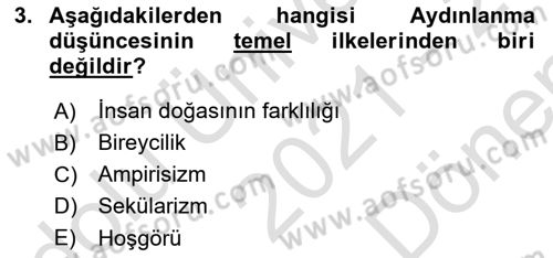 Sosyolojide Araştırma Yöntem ve Teknikleri Dersi 2021 - 2022 Yılı (Final) Dönem Sonu Sınav Soruları 3. Soru