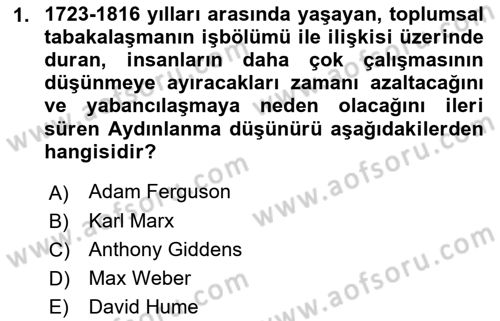 Sosyolojide Araştırma Yöntem ve Teknikleri Dersi 2021 - 2022 Yılı Yaz Okulu Sınav Soruları 1. Soru