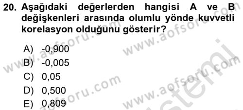 Sosyolojide Araştırma Yöntem ve Teknikleri Dersi 2021 - 2022 Yılı Yaz Okulu Sınav Soruları 20. Soru