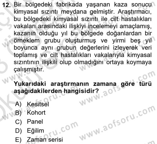 Sosyolojide Araştırma Yöntem ve Teknikleri Dersi 2022 - 2023 Yılı Yaz Okulu Sınav Soruları 12. Soru