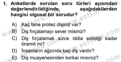 Sosyolojide Araştırma Yöntem ve Teknikleri Dersi 2023 - 2024 Yılı (Vize) Ara Sınav Soruları 1. Soru