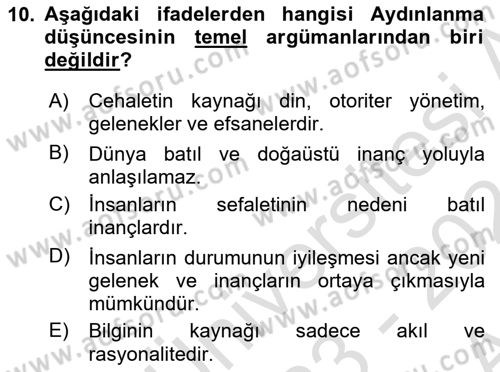 Sosyolojide Araştırma Yöntem ve Teknikleri Dersi Ara Sınavı Deneme Sınav Soruları 10. Soru