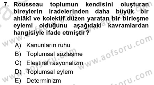 Sosyolojide Araştırma Yöntem ve Teknikleri Dersi 2023 - 2024 Yılı (Vize) Ara Sınav Soruları 7. Soru