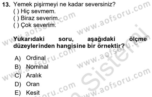Sosyolojide Araştırma Yöntem ve Teknikleri Dersi 2023 - 2024 Yılı (Final) Dönem Sonu Sınav Soruları 13. Soru