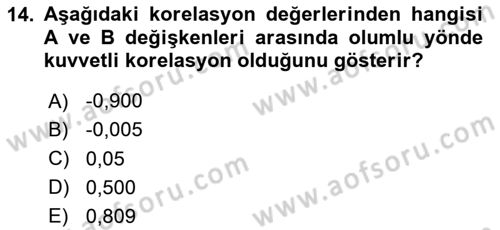 Sosyolojide Araştırma Yöntem ve Teknikleri Dersi 2023 - 2024 Yılı Yaz Okulu Sınav Soruları 14. Soru