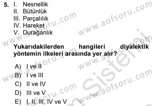 Sosyolojide Araştırma Yöntem ve Teknikleri Dersi 2023 - 2024 Yılı Yaz Okulu Sınav Soruları 5. Soru