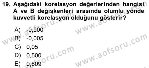 Sosyolojide Araştırma Yöntem ve Teknikleri Dersi 2024 - 2025 Yılı (Final) Dönem Sonu Sınav Soruları 19. Soru
