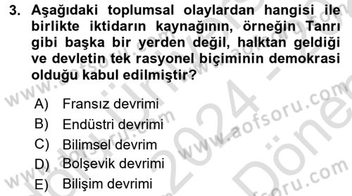 Sosyolojide Araştırma Yöntem ve Teknikleri Dersi 2024 - 2025 Yılı (Final) Dönem Sonu Sınav Soruları 3. Soru
