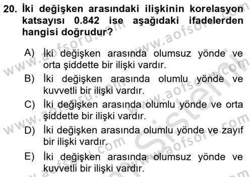Sosyolojide Araştırma Yöntem ve Teknikleri Dersi 2025 - 2026 Yılı Yaz Okulu Sınav Soruları 20. Soru