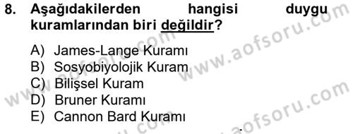 Birey ve Davranış Dersi 2012 - 2013 Yılı (Vize) Ara Sınav Soruları 8. Soru