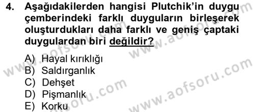 Birey ve Davranış Dersi 2012 - 2013 Yılı (Final) Dönem Sonu Sınav Soruları 4. Soru