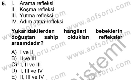 Birey ve Davranış Dersi 2012 - 2013 Yılı (Final) Dönem Sonu Sınav Soruları 5. Soru