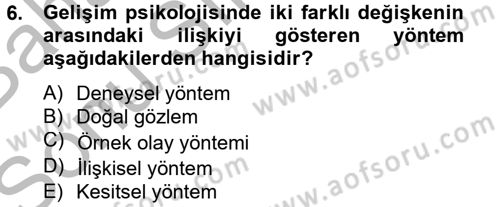 Birey ve Davranış Dersi 2012 - 2013 Yılı (Final) Dönem Sonu Sınav Soruları 6. Soru