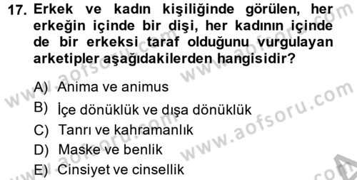 Birey ve Davranış Dersi 2013 - 2014 Yılı (Vize) Ara Sınav Soruları 17. Soru