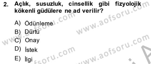 Birey ve Davranış Dersi 2013 - 2014 Yılı (Vize) Ara Sınav Soruları 2. Soru