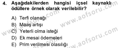 Birey ve Davranış Dersi 2013 - 2014 Yılı (Vize) Ara Sınav Soruları 4. Soru