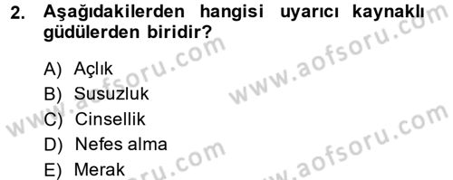Birey ve Davranış Dersi 2013 - 2014 Yılı (Final) Dönem Sonu Sınav Soruları 2. Soru