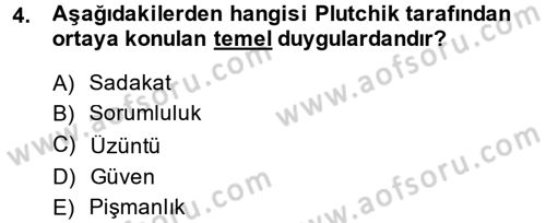 Birey ve Davranış Dersi 2013 - 2014 Yılı (Final) Dönem Sonu Sınav Soruları 4. Soru