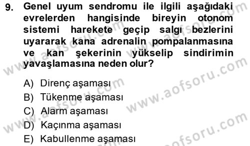 Birey ve Davranış Dersi 2013 - 2014 Yılı (Final) Dönem Sonu Sınav Soruları 9. Soru