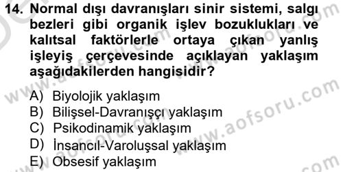 Birey ve Davranış Dersi 2013 - 2014 Yılı Tek Ders Sınav Soruları 14. Soru