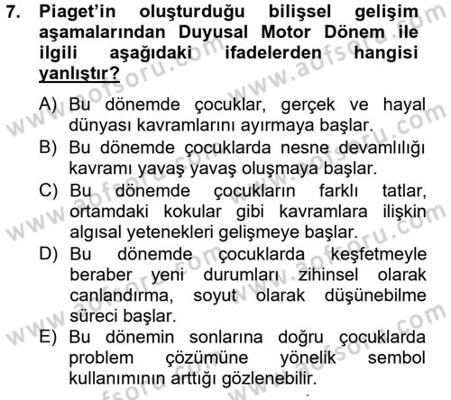 Birey ve Davranış Dersi 2013 - 2014 Yılı Tek Ders Sınav Soruları 7. Soru