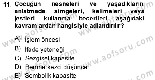 Birey ve Davranış Dersi 2014 - 2015 Yılı (Vize) Ara Sınav Soruları 11. Soru