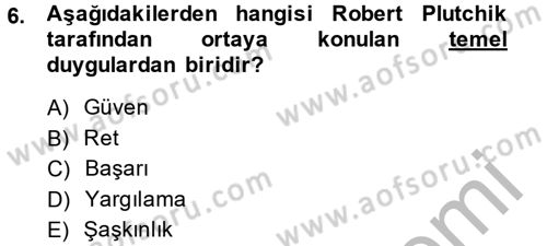 Birey ve Davranış Dersi 2014 - 2015 Yılı (Vize) Ara Sınav Soruları 6. Soru