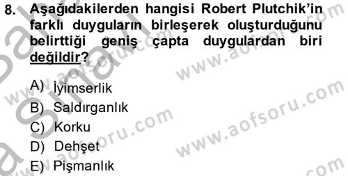 Birey ve Davranış Dersi 2014 - 2015 Yılı (Vize) Ara Sınav Soruları 8. Soru