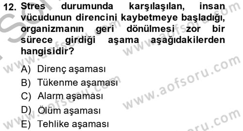 Birey ve Davranış Dersi 2014 - 2015 Yılı (Final) Dönem Sonu Sınav Soruları 12. Soru