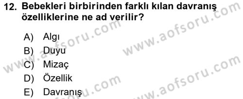 Birey ve Davranış Dersi 2015 - 2016 Yılı (Vize) Ara Sınav Soruları 12. Soru