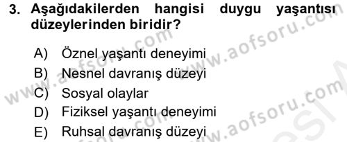 Birey ve Davranış Dersi 2015 - 2016 Yılı (Vize) Ara Sınav Soruları 3. Soru