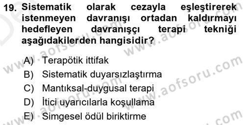 Birey ve Davranış Dersi 2015 - 2016 Yılı Tek Ders Sınav Soruları 19. Soru