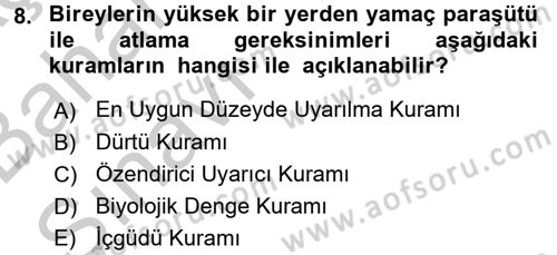 Birey ve Davranış Dersi 2016 - 2017 Yılı (Vize) Ara Sınav Soruları 8. Soru