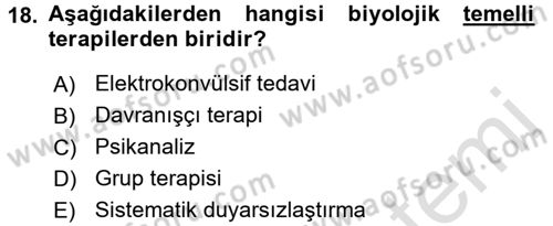 Birey ve Davranış Dersi 2016 - 2017 Yılı (Final) Dönem Sonu Sınav Soruları 18. Soru