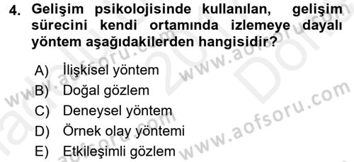 Birey ve Davranış Dersi 2017 - 2018 Yılı (Final) Dönem Sonu Sınav Soruları 4. Soru