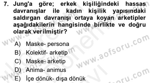 Birey ve Davranış Dersi 2017 - 2018 Yılı (Final) Dönem Sonu Sınav Soruları 7. Soru