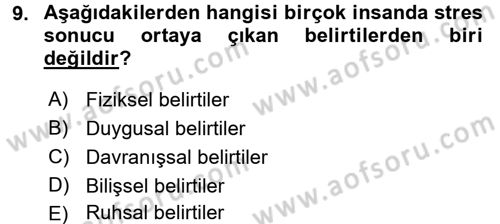 Birey ve Davranış Dersi 2017 - 2018 Yılı (Final) Dönem Sonu Sınav Soruları 9. Soru