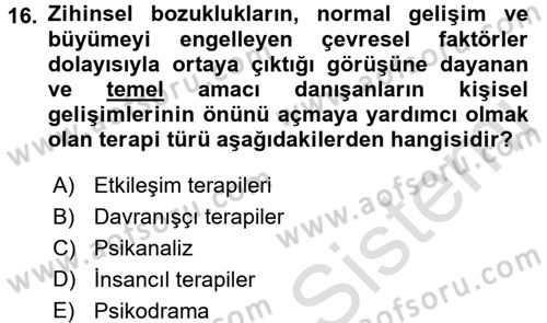 Birey ve Davranış Dersi 2018 - 2019 Yılı 3 Ders Sınav Soruları 16. Soru