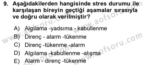 Birey ve Davranış Dersi 2018 - 2019 Yılı 3 Ders Sınav Soruları 9. Soru