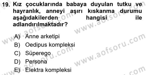 Birey ve Davranış Dersi 2018 - 2019 Yılı (Vize) Ara Sınav Soruları 19. Soru