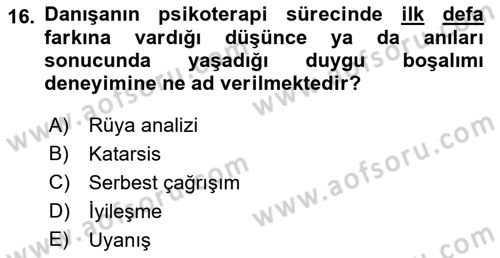 Birey ve Davranış Dersi 2018 - 2019 Yılı (Final) Dönem Sonu Sınav Soruları 16. Soru
